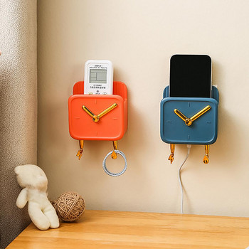 Стенен държач Органайзер за телефон Стенен дизайн на часовник с широко приложение Прекрасен многофункционален за спалня