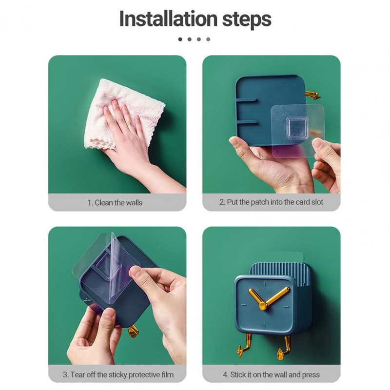 Sienas turētājs Tālruņa organizators Pie sienas stiprināms plaša lietojuma pulksteņa dizains Jauki daudzfunkcionāli guļamistabai