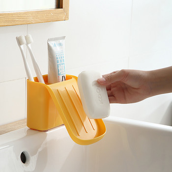 Креативен дренажен държач за сапун Кутия за съхранение на сапун Рафт за баня Кутия за сапун Здрав и безпроблемен държач за сапун без перфорация