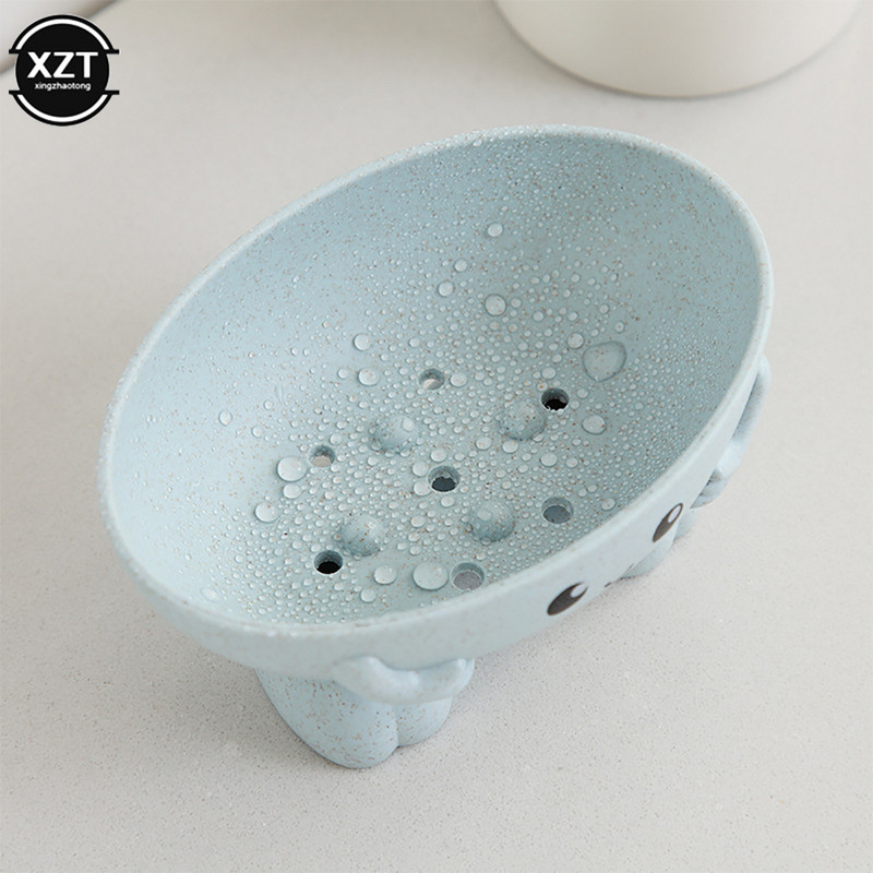 Keskkonnasõbralik seebikarp Armas koomiksikujuline äravooluavaga seebialus, mida on lihtne puhastada Vannitoa lastele mõeldud kommivärvi seebid