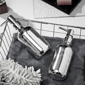 Бутилка за дозатор за сапун за баня Сребърно покритие Пълнеж за шампоан Балсам Празна бутилка Бутилка за дозатор за кухненски сапун 300/500 ml