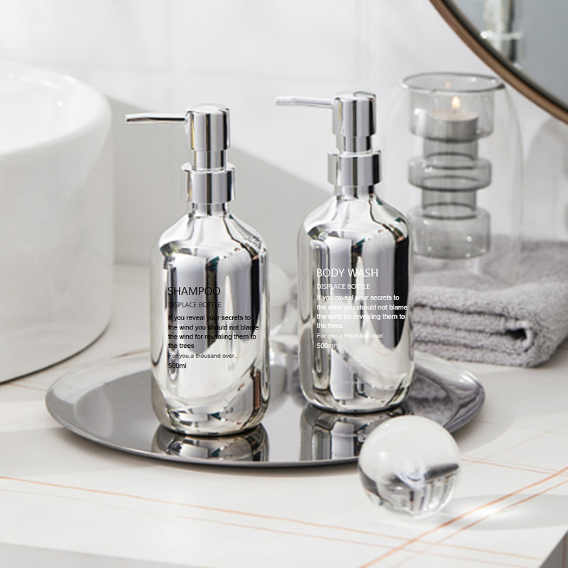 Kupaonska posrebrena posrebrena boca za doziranje šampona za regeneraciju Prazna boca kuhinjska boca za doziranje sapuna 300/500 ml