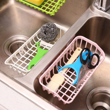 Измийте Многофункционална вендуза Държач за гъба за миене на съдове Висяща поставка за съхранение Поставка за източване Рафт за мивка Кухненски аксесоари Инструмент