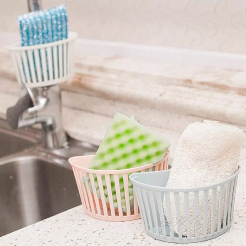 Πλύνετε Πολυλειτουργική βεντούζα Βάση σφουγγάρι πιάτων Κρεμαστή σχάρα αποθήκευσης Ράφι αποστράγγισης Νιπτήρας ράφι Εργαλείο αξεσουάρ κουζίνας