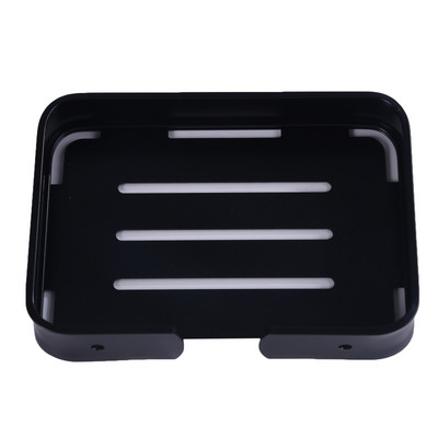 Ziepju trauku uzglabāšanas turētājs melns alumīnija vannas istabas ziepju turētājs dušas sienas dekoratīvie ziepju trauki kaste grozs kvadrāts