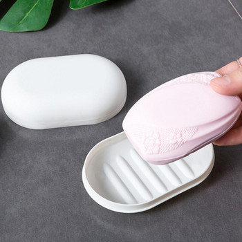 Кутия за сапун Устойчив на влага Непропусклив калъф за сапун Дизайн на пластмасов капак Поставка за сапун за баня