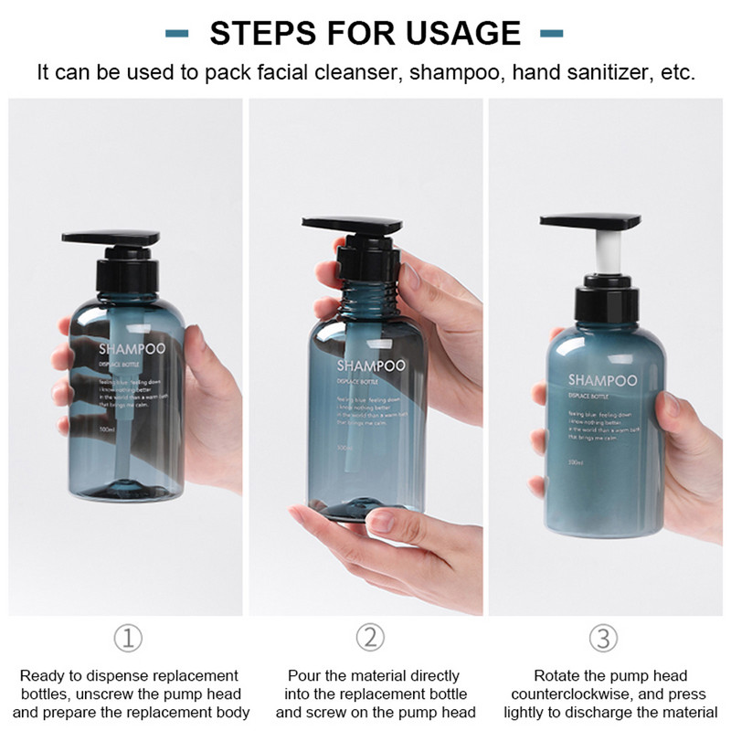 1/3kom dozatori tekućeg sapuna Set boca Kupaonski tekući šampon koji se može ponovno puniti Boca gela za tuširanje Losion Press Empty Empty Container