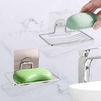 Поставка за сапун Стенен държач за сапун Поставка за баня от неръждаема стомана Самозалепваща се
