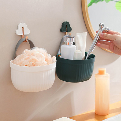Hordozható zuhanykabinos kosár műanyag rendszerező tároló táska fogantyúkkal piperetáska szemetesdoboz a fürdőszobához Konyha Kollégiumi szoba