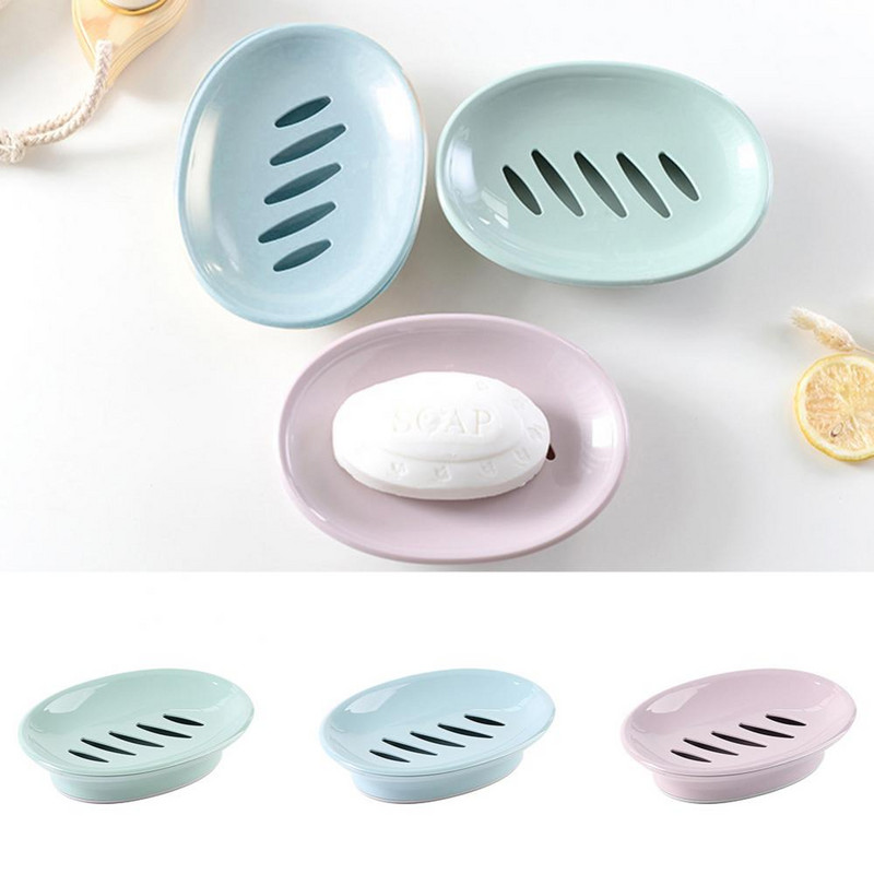 Prijenosni dvoslojni ovalni držač za pohranu sapuna Kutija Stalak Kuhinjski pribor za kupaonsku posudu za sapun