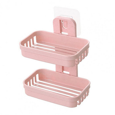 Ziepju trauki Dobs dizains Spēcīga lipība Ziepju plākšņu turētājs Laba nestspēja PP Ziepju glabāšanas statīvs Bez perforatora ziepju plaukts