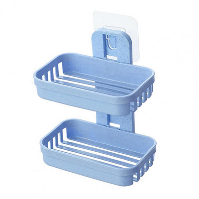 Ziepju trauki Dobs dizains Spēcīga lipība Ziepju plākšņu turētājs Laba nestspēja PP Ziepju glabāšanas statīvs Bez perforatora ziepju plaukts