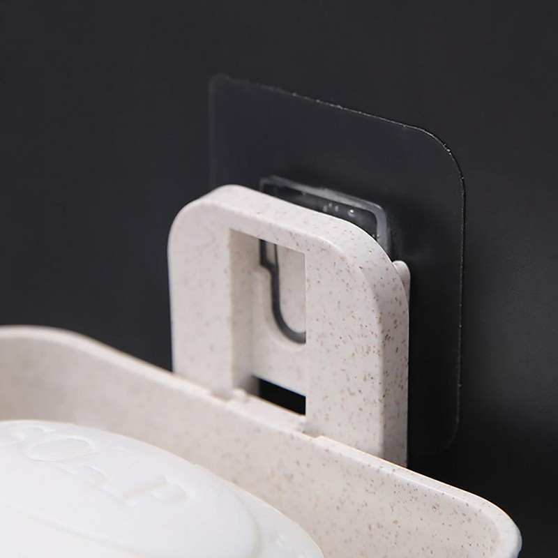 Ziepju trauki Dobs dizains Spēcīga lipība Ziepju plākšņu turētājs Laba nestspēja PP Ziepju glabāšanas statīvs Bez perforatora ziepju plaukts