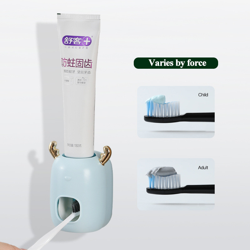 Jauks bērnu zobu pastas dozators pie sienas stiprināms zobu pastas spiedes glabāšanas statīvs zobu birstes turētājs vannas istabas piederumu komplekts