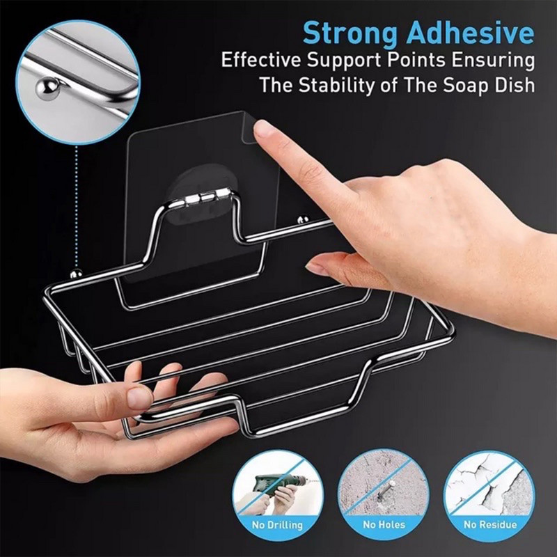 Kvaliteetne roostevabast terasest seinale kinnitatav seebihoidja Vannitoa käsnnõu Duširiiul Koduklambri tarvikud