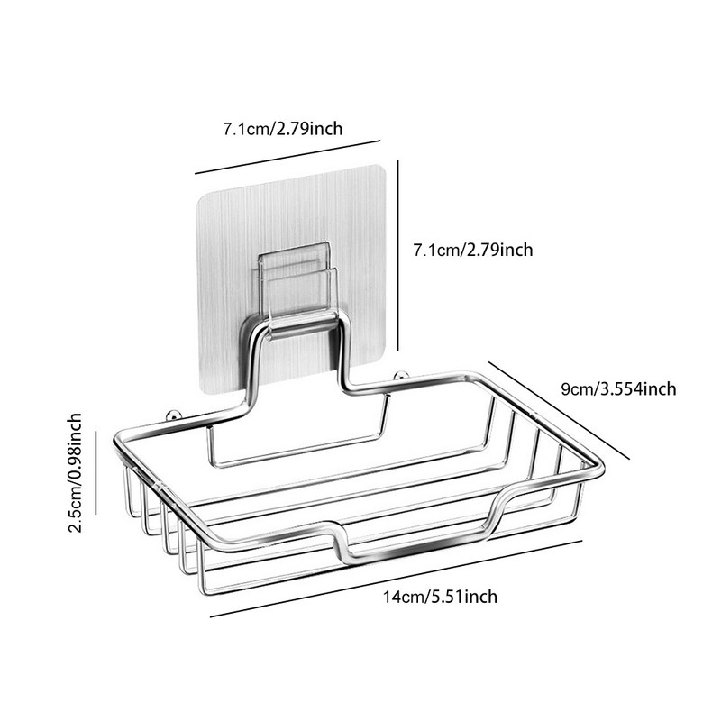 Kvaliteetne roostevabast terasest seinale kinnitatav seebihoidja Vannitoa käsnnõu Duširiiul Koduklambri tarvikud