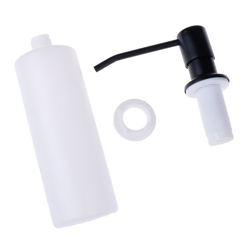 350 ml ziepju dozators nerūsējošā tērauda plastmasas šķidro ziepju dozators losjonu sūkņi, vāks iebūvēts virtuves izlietnes darba virsma