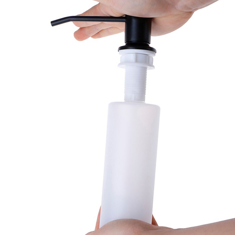 350 ml ziepju dozators nerūsējošā tērauda plastmasas šķidro ziepju dozators losjonu sūkņi, vāks iebūvēts virtuves izlietnes darba virsma