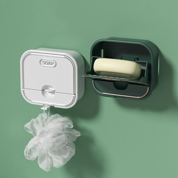 Творческа домакинска кутия за сапун за пране Кутия за съхранение на сапун с двойно оттичане Без пробиване Стенен монтиран чекмедже Стелажи за сапунерки