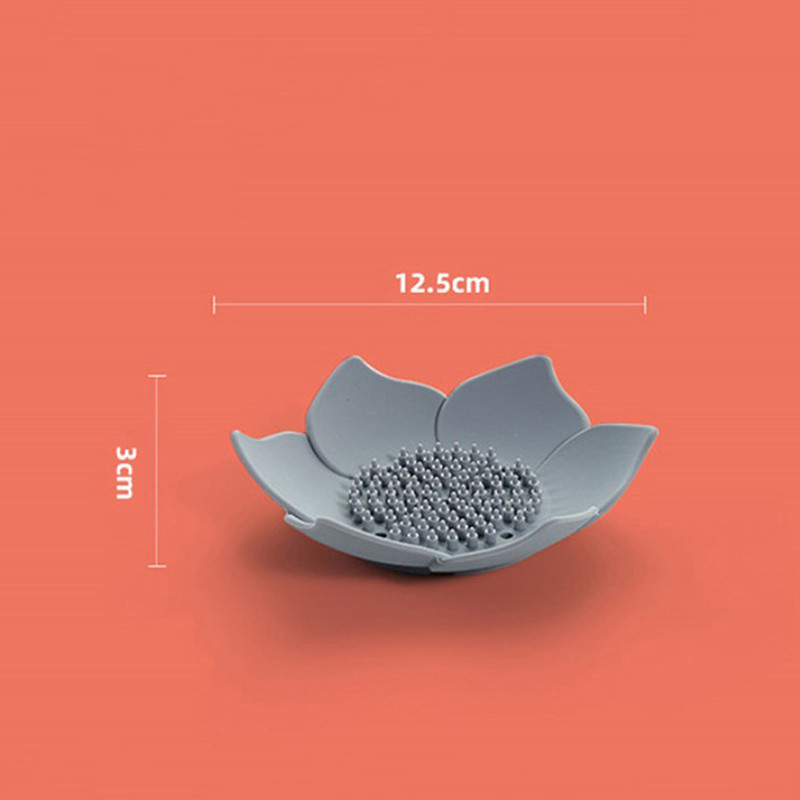 Silikonska kutija za sapun u obliku lotosa Neklizajuća posuda za sapun s drenažom Posuda za sapun Kupaonski pribor
