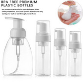 Caurspīdīgs zils šampūns losjons dušas želeja putu sūkņa pudeles putojošās pudeles šķidrās ziepes saputotu putu punktu iepildīšana pudelēs