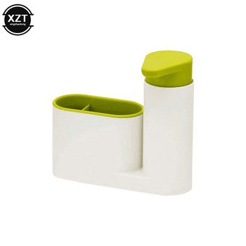 Многофункционална кутия за съхранение Дозатор за сапун и кухненска гъба Дозатор за домашна баня Кухня за сапун Дозатор Пластмасово съхранение на шампоан