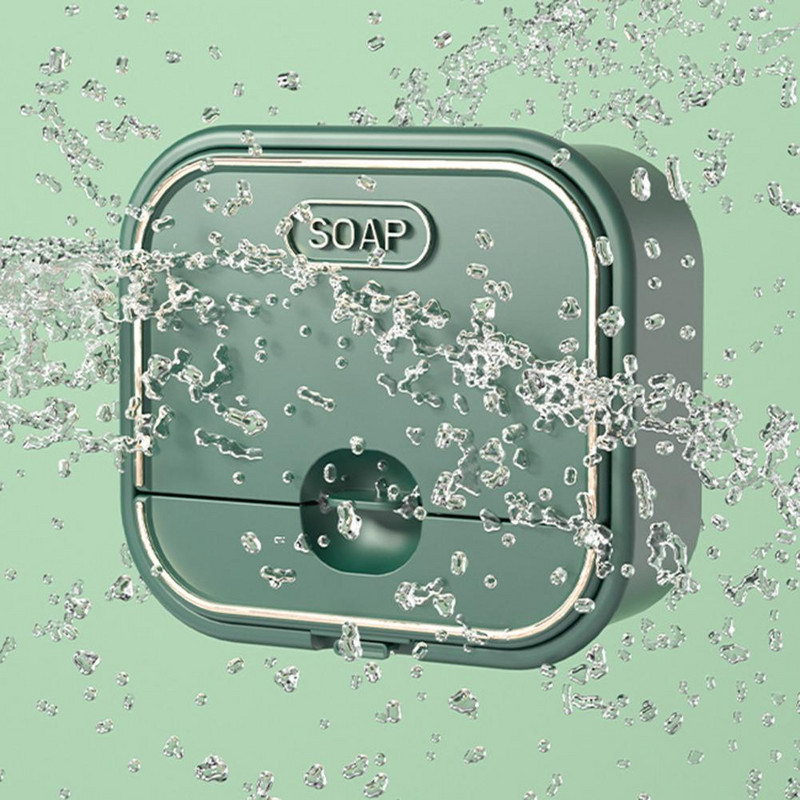 Držač posudice za sapun Dvoslojni stalak za ocjeđivanje Kontejner Ukrasna kreativna zidna kutija za sapun s poklopcem Polica za ocjeđivanje