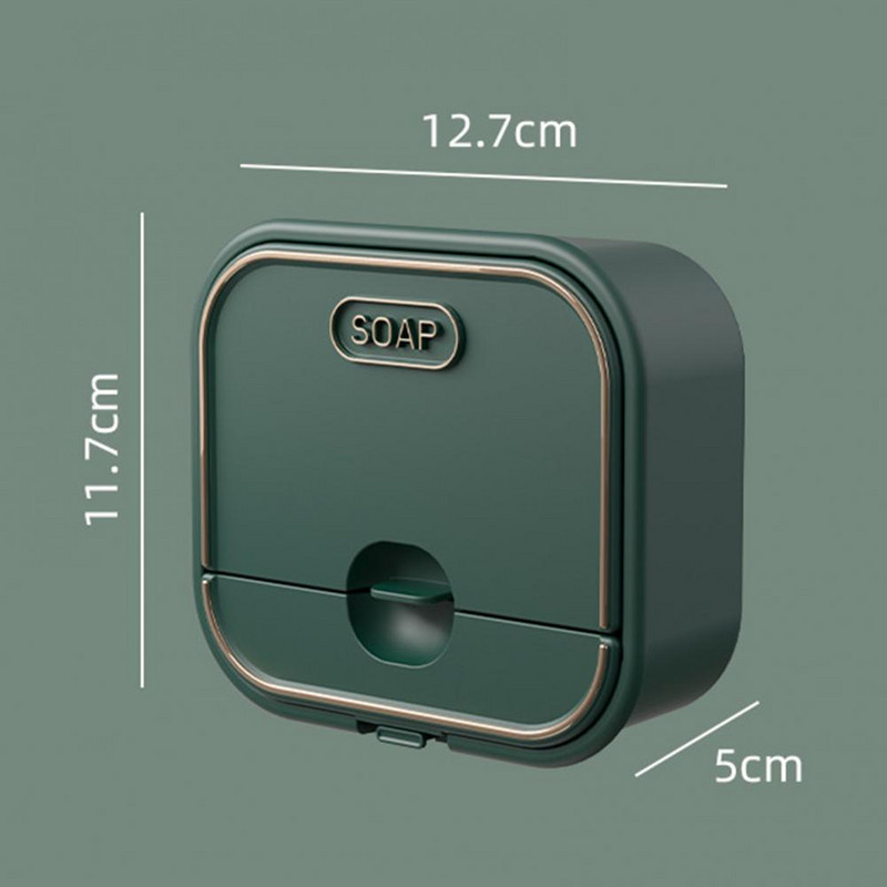 Držač posudice za sapun Dvoslojni stalak za ocjeđivanje Kontejner Ukrasna kreativna zidna kutija za sapun s poklopcem Polica za ocjeđivanje