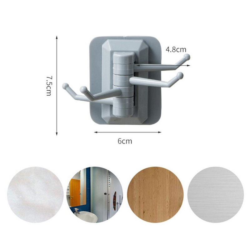 Radošs Ziemeļvalstu rotējošs lipīgs āķis Vannas istaba Virtuve Piekarināma pie sienas Bezcaurumu pakaramais Atslēgu soma Mēteļu āķis Mājas Uzglabāšana