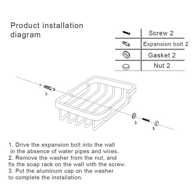 Punch Stabilna posuda za sapun za kupaonicu Jednoslojni držač za sapun Kuhinjski alat Košara Žičana kugla Kutija Stalak za pohranu Prostor Aluminij NOVO