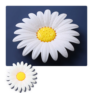 Ziedu formas ziepju trauks ar noteci, pretslīdes izciļņiem, plastmasas ziepju sūkļa trauku turētājs vannas istabas izlietnei, ziepju trauks