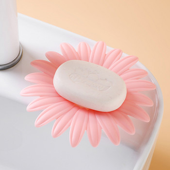 Σαπουνάκι σε σχήμα λουλουδιού με αποστράγγιση, αντιολισθητικά χτυπήματα, πλαστική θήκη σφουγγαριού για νιπτήρα μπάνιου, θήκη αποθήκευσης σαπουνιού