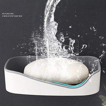 Поставка за сапун Държач Дренаж Тава за съдове Стенен монтаж за домашна баня Двуслойна гъба