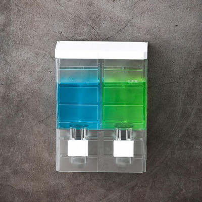 1 бр. 500 мл ръчни дозатори за течен сапун Двуглави стенен прозрачен дезинфектант за баня