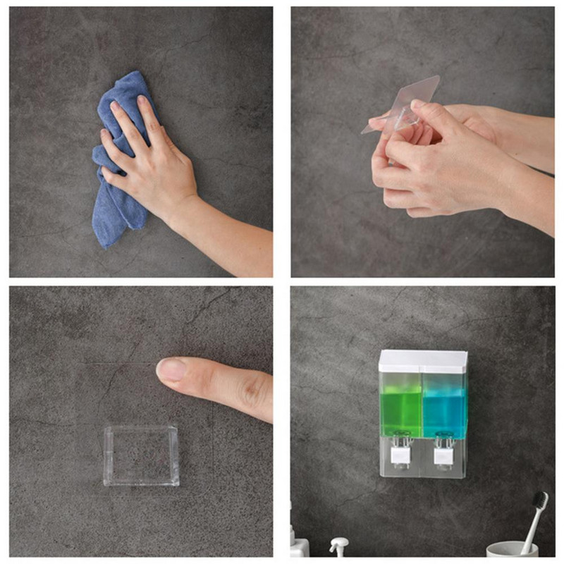 1kom 500ml ručni dozatori tekućeg sapuna s dvostrukom glavom, zidni prozirni hotelski dezinficijens za kupaonicu