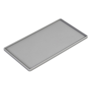 Επίπεδος δίσκος σιλικόνης Τετράγωνος Αντιολισθητικός Ματ Στήριγμα Κινητό Στήριγμα Σαπουνιού Μπάνιου Θήκη για μαχαιροπίρουνα καφέ 27,6x7,6 cm