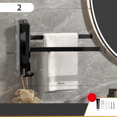 Vannas istabas dvieļu plaukts, grozāms dvieļu turētājs, grozāms nerūsējošā tērauda 1/2/3/4/5 stieņu dvieļu pakaramais virtuves plaukts, piekarināms pie sienas