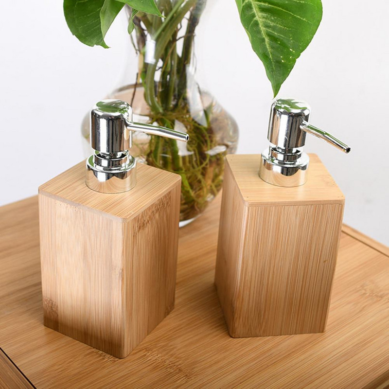 280 ml dozator tekućeg sapuna za šampon koji se može ponovno puniti Prazna posuda za pohranu Drvena boca s pumpicom za tuširanje u boji za kupaonicu