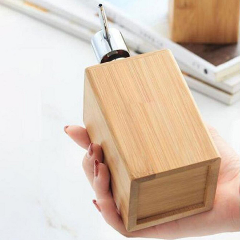 280 ml dozator tekućeg sapuna za šampon koji se može ponovno puniti Prazna posuda za pohranu Drvena boca s pumpicom za tuširanje u boji za kupaonicu