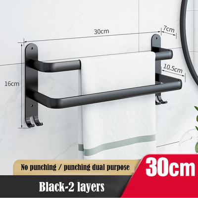 Rankšluosčių kabykla Vonios kambario aksesuarai 1/2/3 sluoksnių rankšluosčių laikiklis dušo kabykla be gręžimo aliuminio lydinio be perforavimo Toliet laikymo lentyna