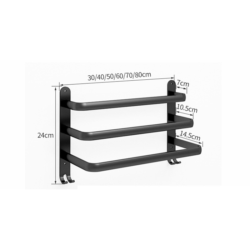 Rankšluosčių kabykla Vonios kambario aksesuarai 1/2/3 sluoksnių rankšluosčių laikiklis dušo kabykla be gręžimo aliuminio lydinio be perforavimo Toliet laikymo lentyna