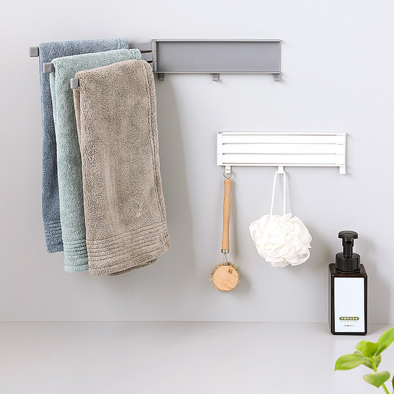 Atkārtota garuma regulējams dvieļu turētāja stienis, piestiprināts pie sienas 180 virtuves dvieļu turētājam vannas istabas sliedes pakaramā turētāja glabāšanas organizators