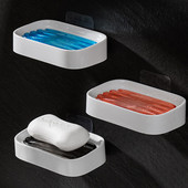 Zidne samoljepljive posude za sapun Posuda za spužvu za sapun Bez bušenja Kutija za pohranu Stalak Polica Dvostruki odvod Držač sapuna za kupaonicu U3