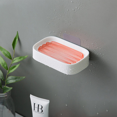 Zidne samoljepljive posude za sapun Posuda za spužvu za sapun Bez bušenja Kutija za pohranu Stalak Polica Dvostruki odvod Držač sapuna za kupaonicu U3