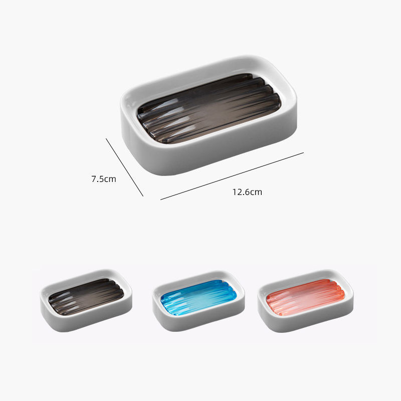 Zidne samoljepljive posude za sapun Posuda za spužvu za sapun Bez bušenja Kutija za pohranu Stalak Polica Dvostruki odvod Držač sapuna za kupaonicu U3