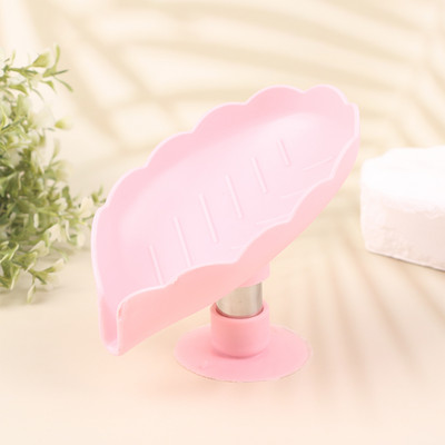 1 gab. Radoša lapu formas ziepju kaste, pārnēsājama bez caurumošanas notekas dizaina ziepju statīvs ar zīdītāju pamatni dušas plaukta notekas ziepju kaste