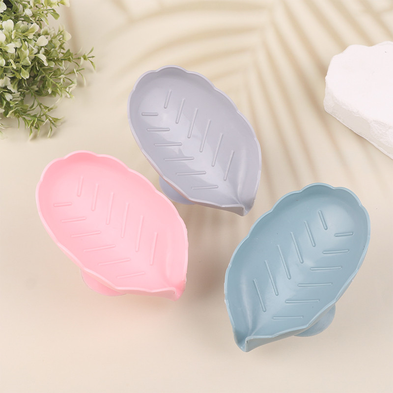 1 gab. Radoša lapu formas ziepju kaste, pārnēsājama bez caurumošanas notekas dizaina ziepju statīvs ar zīdītāju pamatni dušas plaukta notekas ziepju kaste