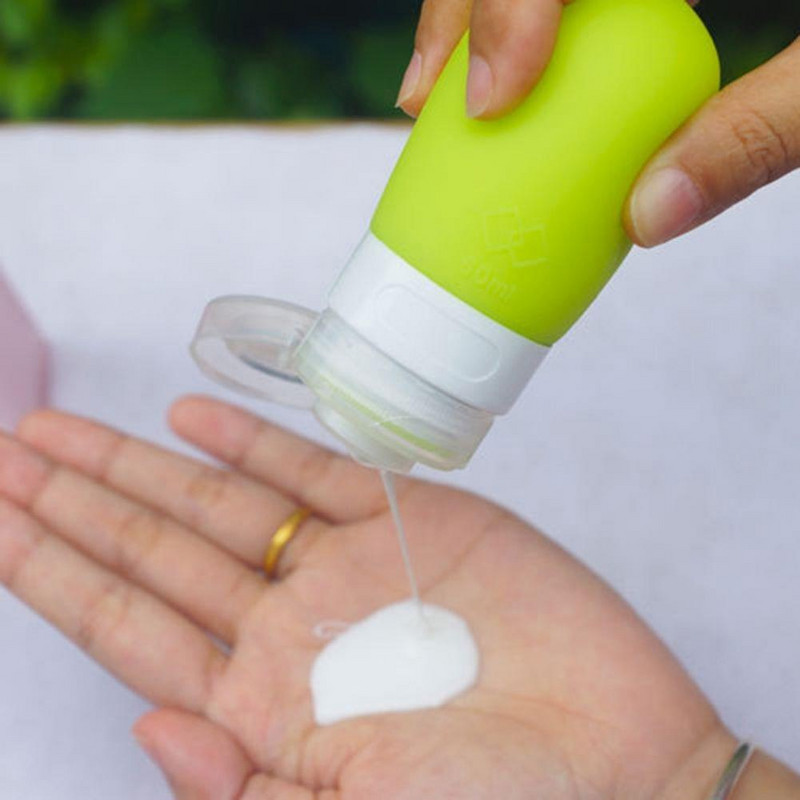 Pārnēsājams silikona ceļojumu pudeles losjons šampūns kosmētisks tukšs mini plastmasas uzglabāšanas konteiners atkārtoti uzpildāmas pudeles piederumi