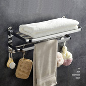 Πτυσσόμενη θήκη για πετσέτες μπάνιου με γάντζους από ανοξείδωτο χάλυβα Μπάρα πετσετών κρεμάστρα πετσετών Αξεσουάρ πολυστρωματικής ράβδου σε ράφι