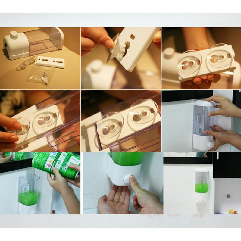 Dozator sapuna od 500 ML Kupaonski zidni nosač za tuširanje Sustav držača spremnika za losion za šampon Neperforirani Hotelski toalet